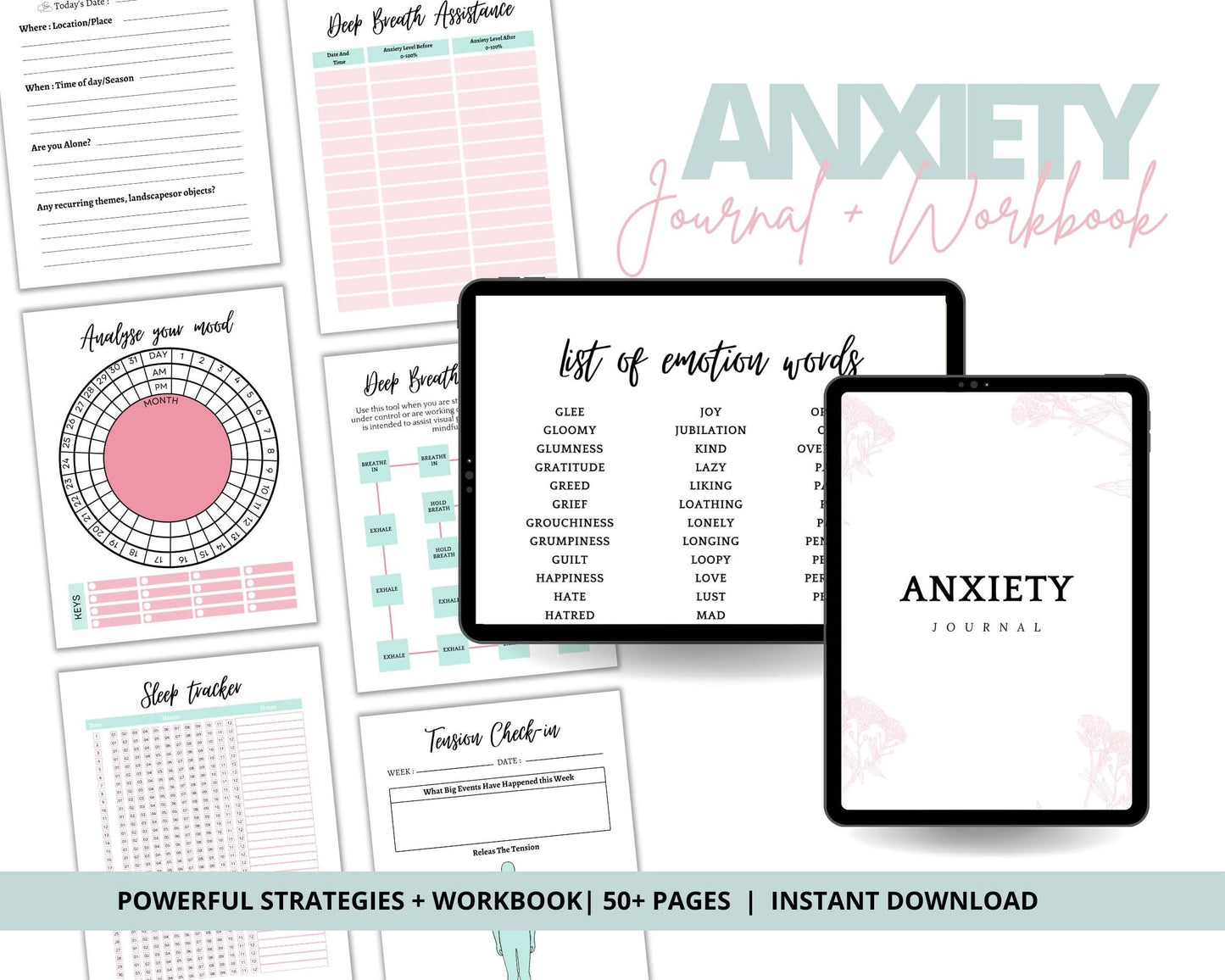 Anxiety Journal – Printable Self-Care Workbook for Women