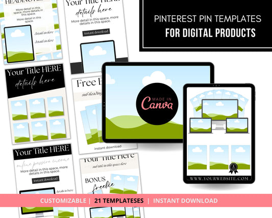 Pinterest Pin Templates for Digital Products
