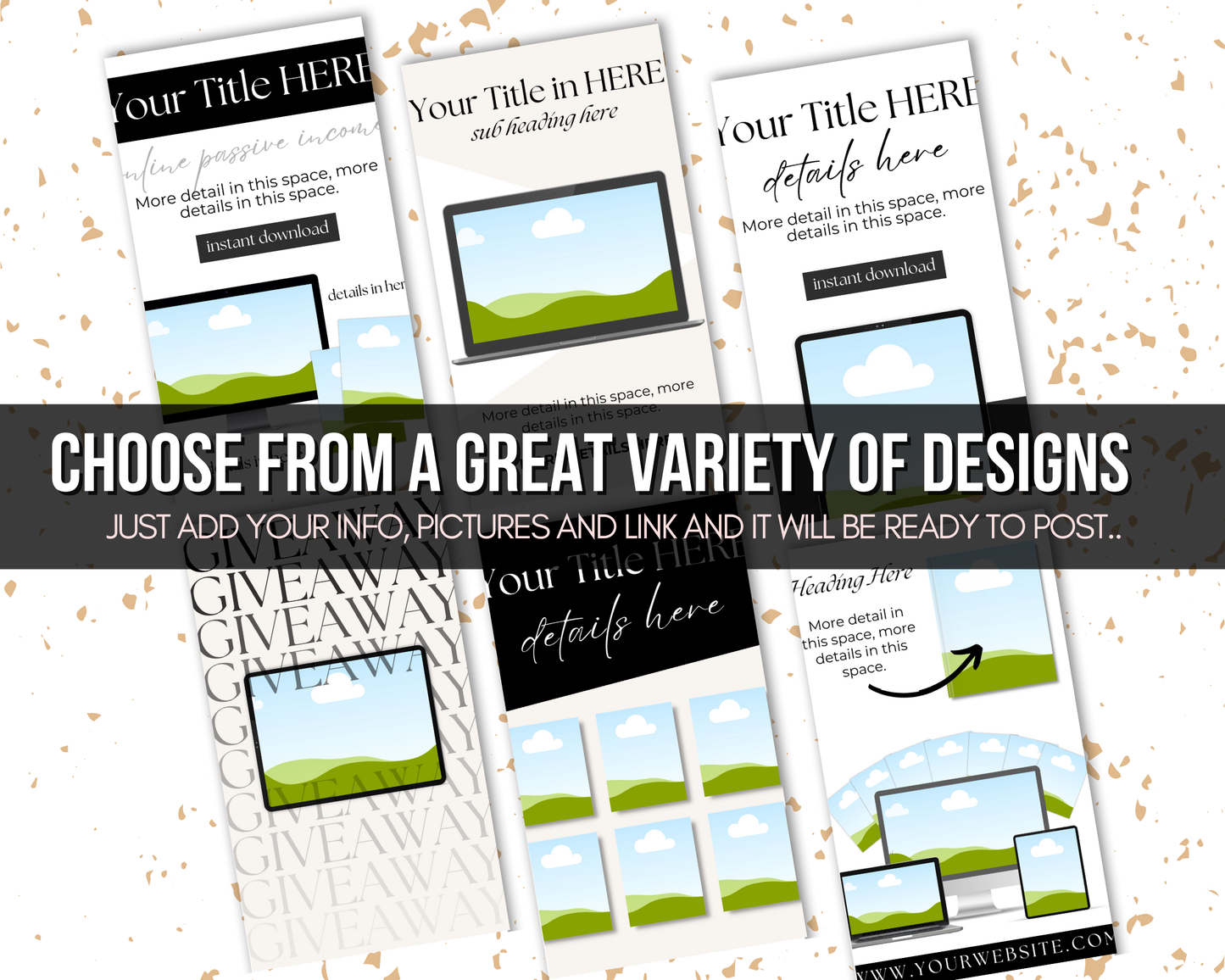Pinterest Pin Templates for Digital Products