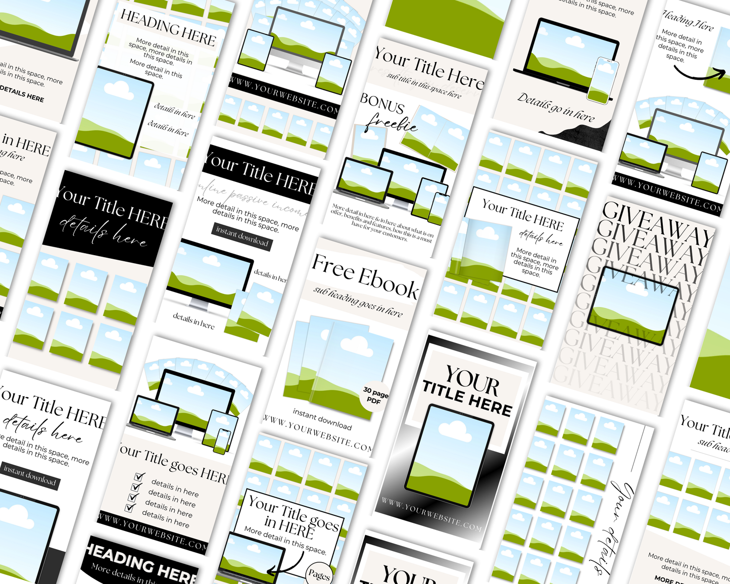Pinterest Pin Templates for Digital Products