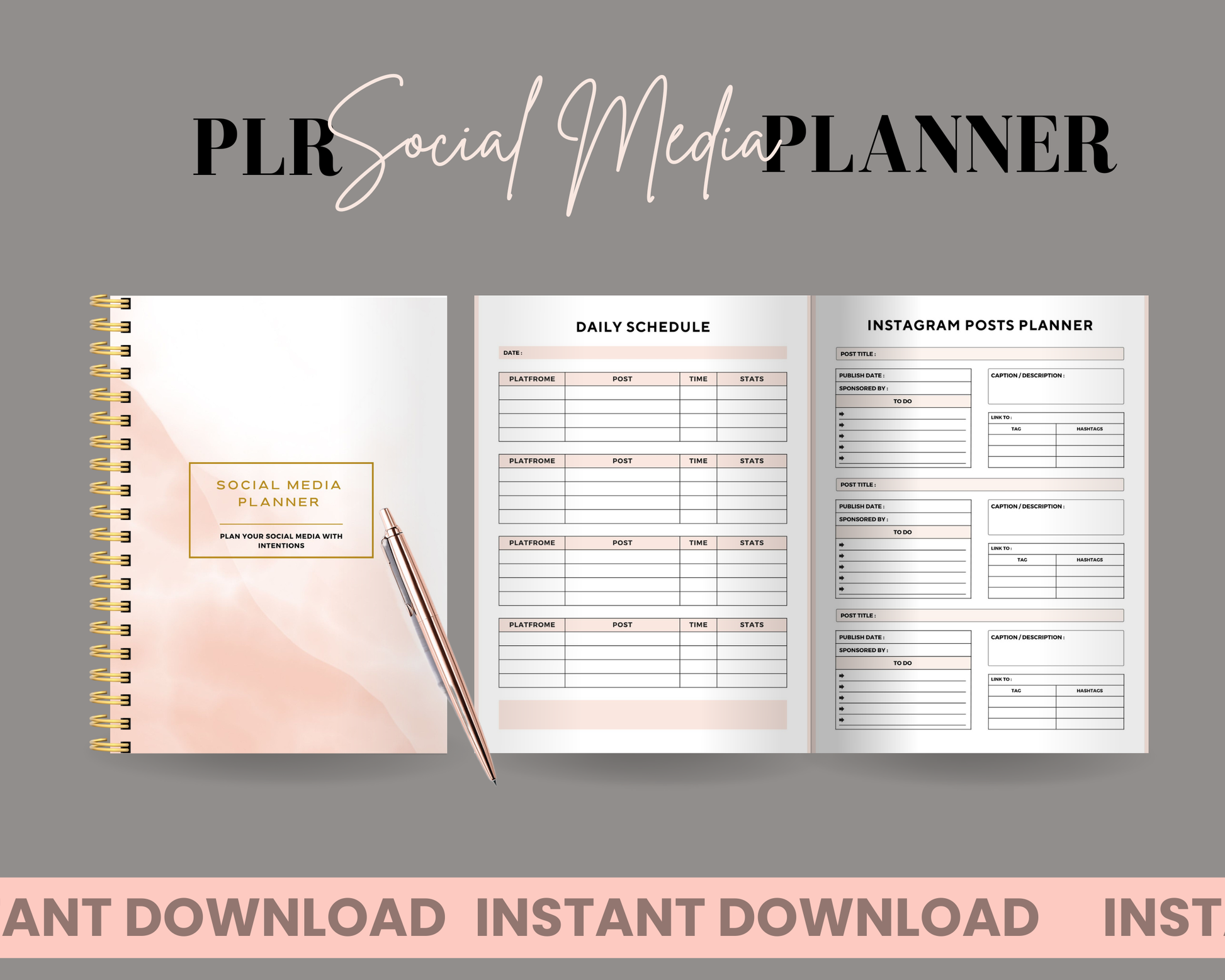 PLR Social Media Planner- Brit Hutchings Creative