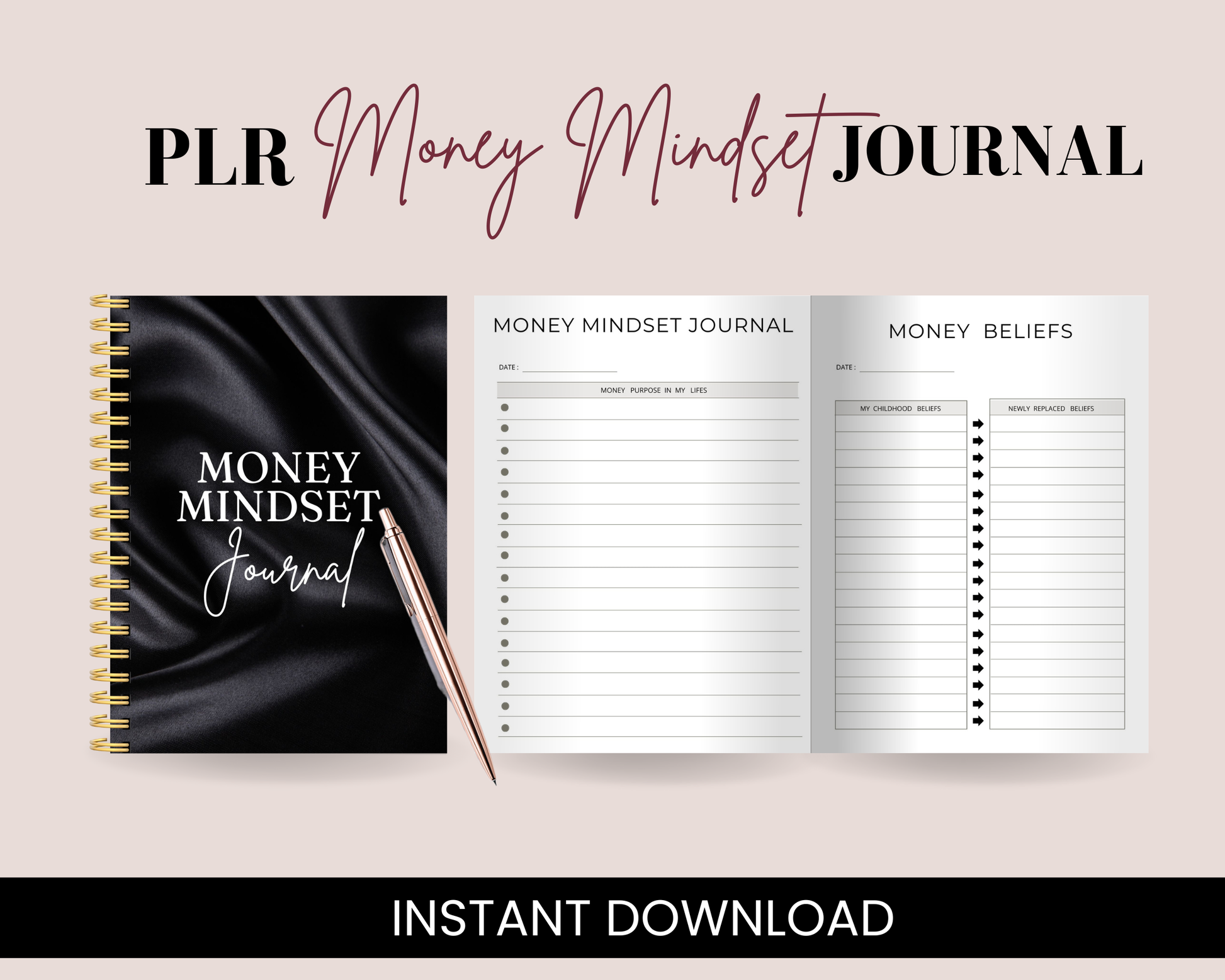 PLR Money Mindset Journal- Brit Hutchings Creative